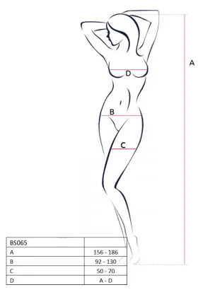 Mrežasti bodystocking BS084 red-2